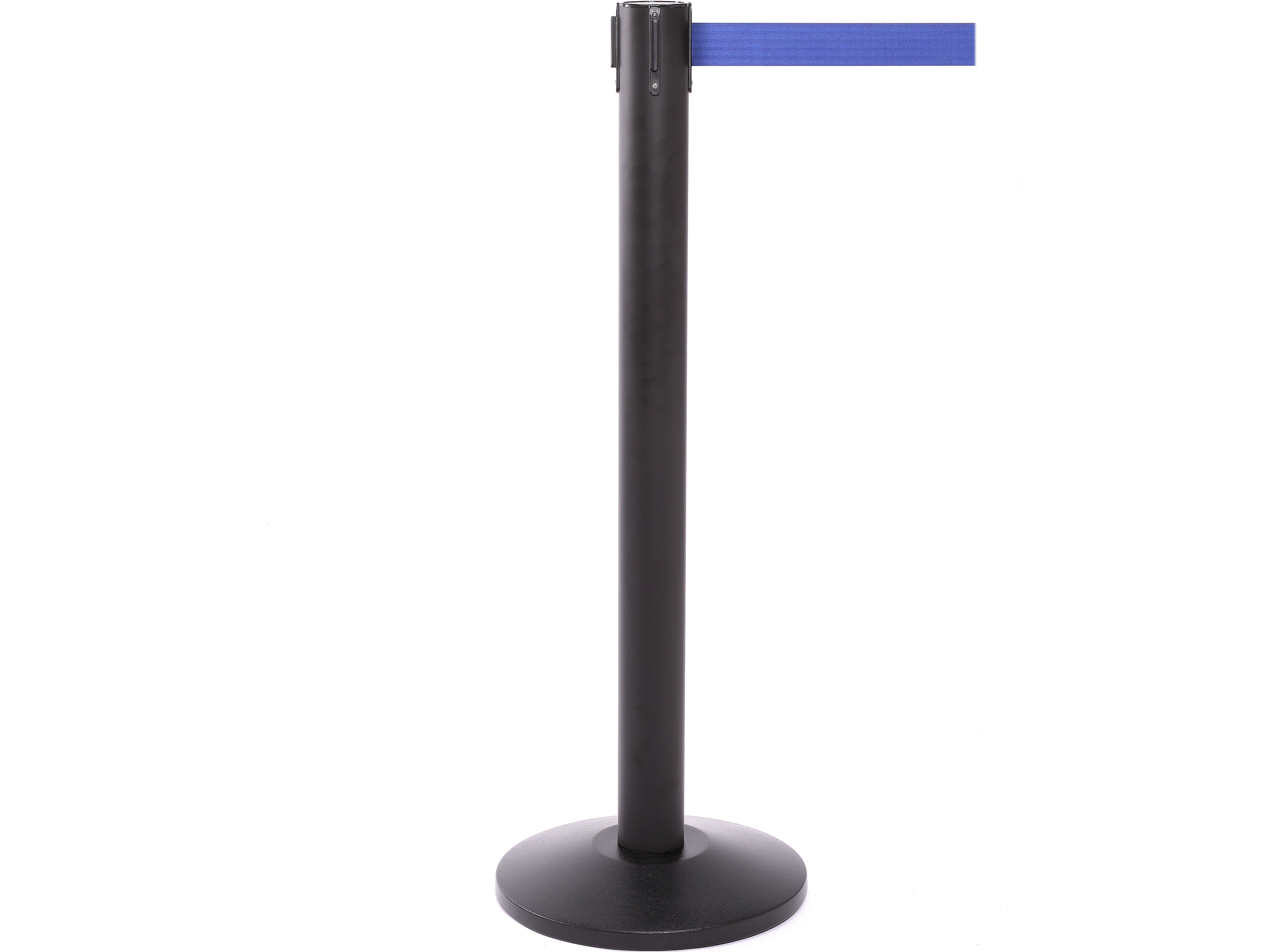 Queue Solutions QueuePro 300 2" Nylon Crowd Control Belt Barrier, Black/Blue (PRO300B-BL160)