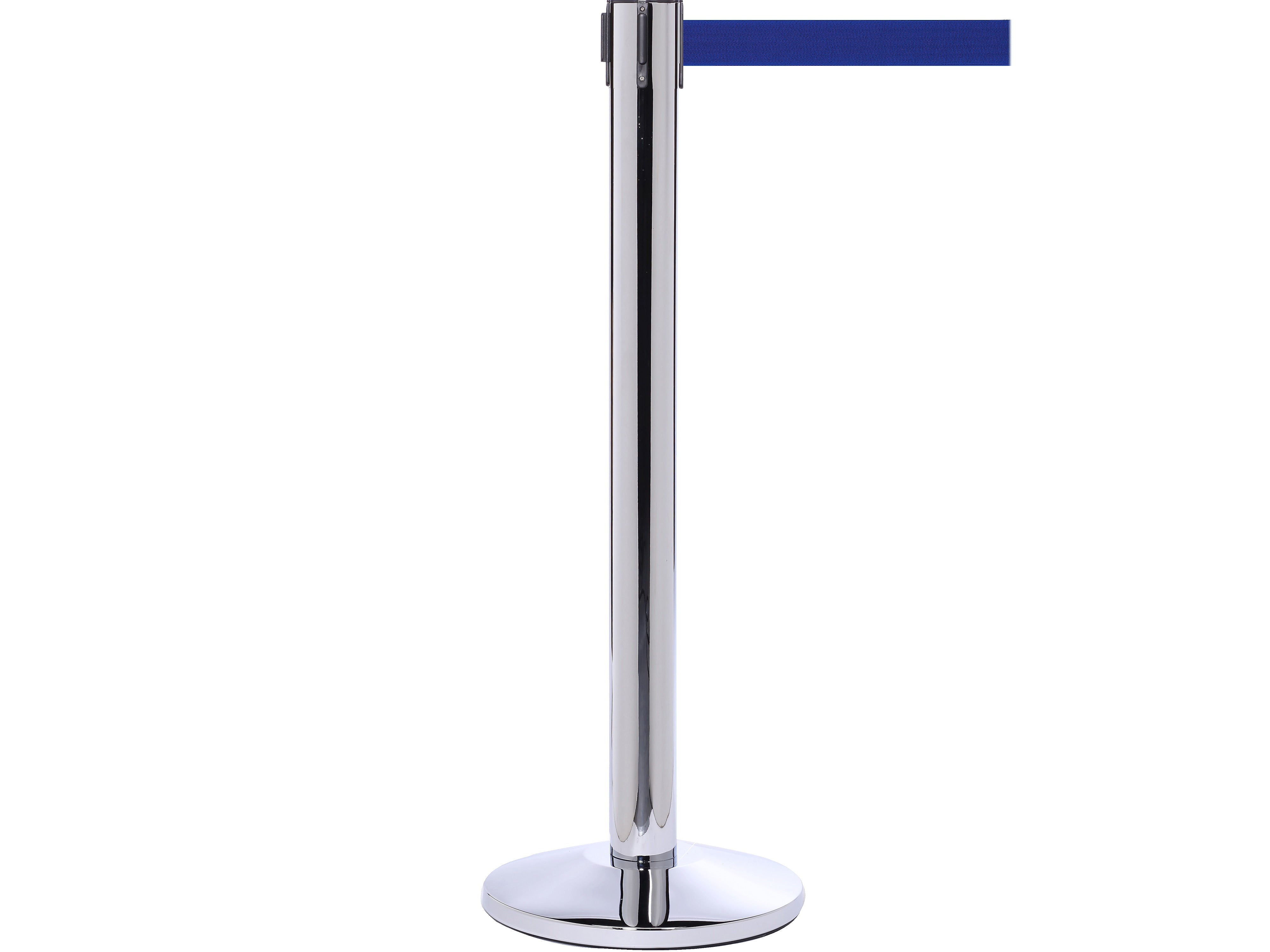Queue Solutions QueuePro 300 2" Nylon Crowd Control Belt Barrier, Silver/Blue (PRO300PS-BL160)
