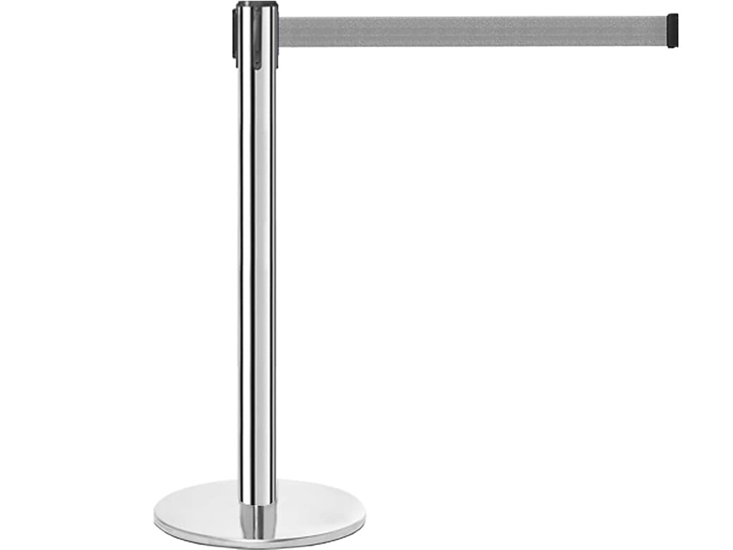 Queue Solutions QueuePro 300 2" Nylon Crowd Control Belt Barrier, Silver/Gray (PRO300PS-GY160)