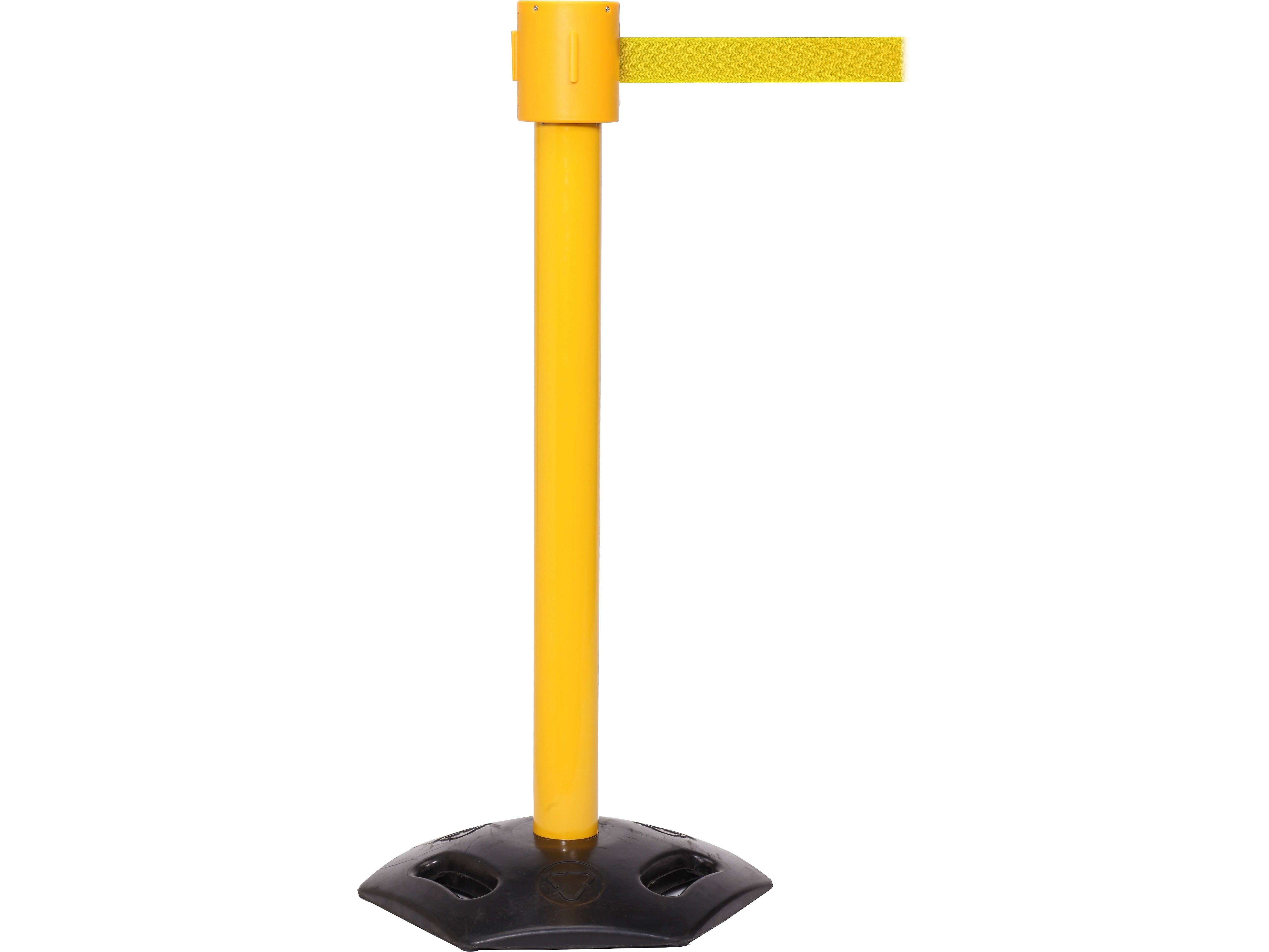 Queue Solutions WeatherMaster 335 2" Nylon Crowd Control Belt Barrier, Yellow (WMR335-YW350)