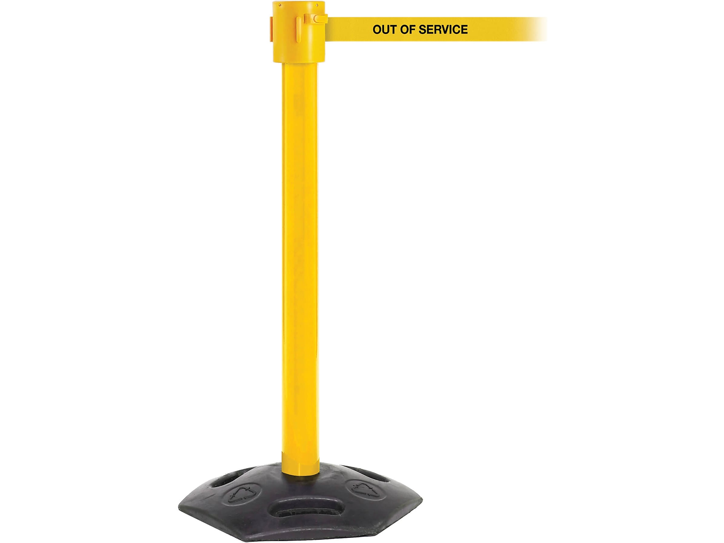 Queue Solutions WeatherMaster 335 2" Nylon Crowd Control Belt Barrier, Yellow (WMR335Y-YBO160)