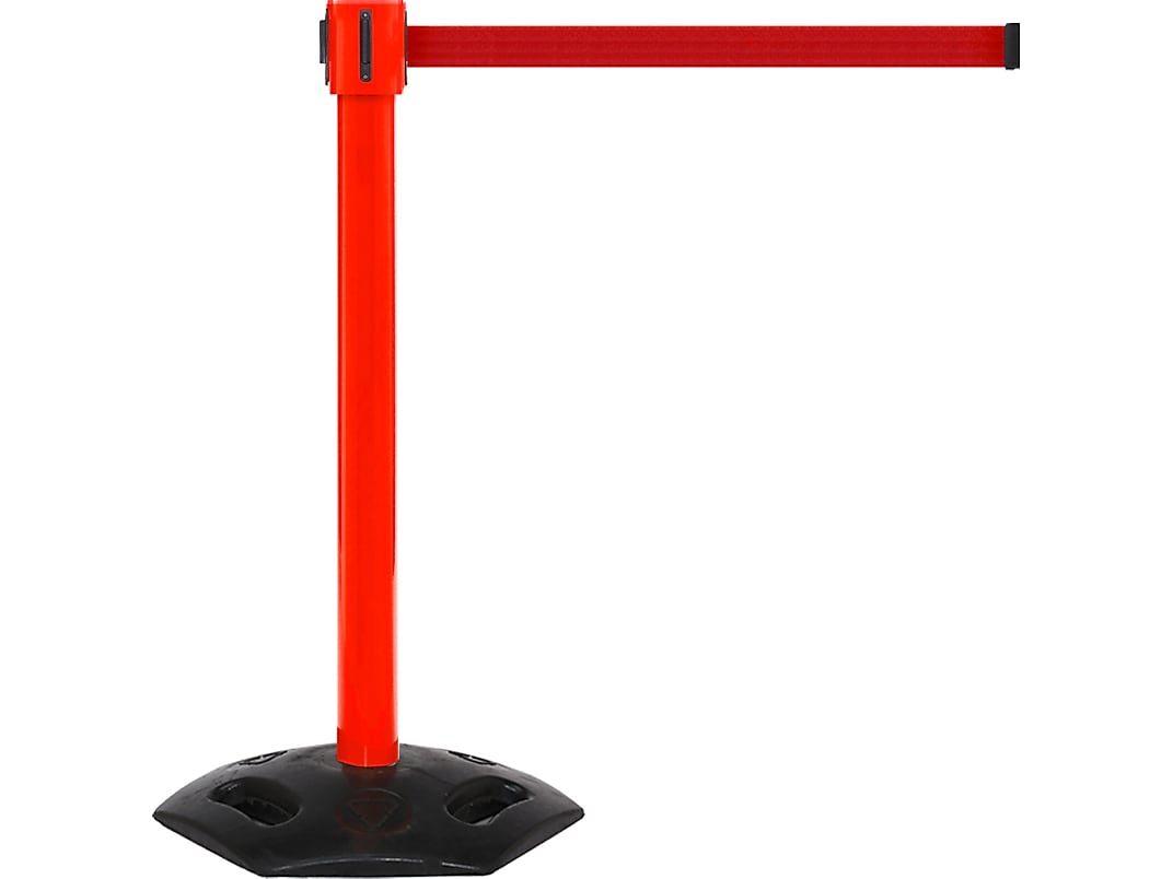 Queue Solutions WeatherMaster 335 2" Nylon Crowd Control Belt Barrier, Red (WMR335R-RD350)