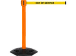 Queue Solutions WeatherMaster 335 2" Nylon Crowd Control Belt Barrier, Orange/Yellow (WMR335O-YBO350)