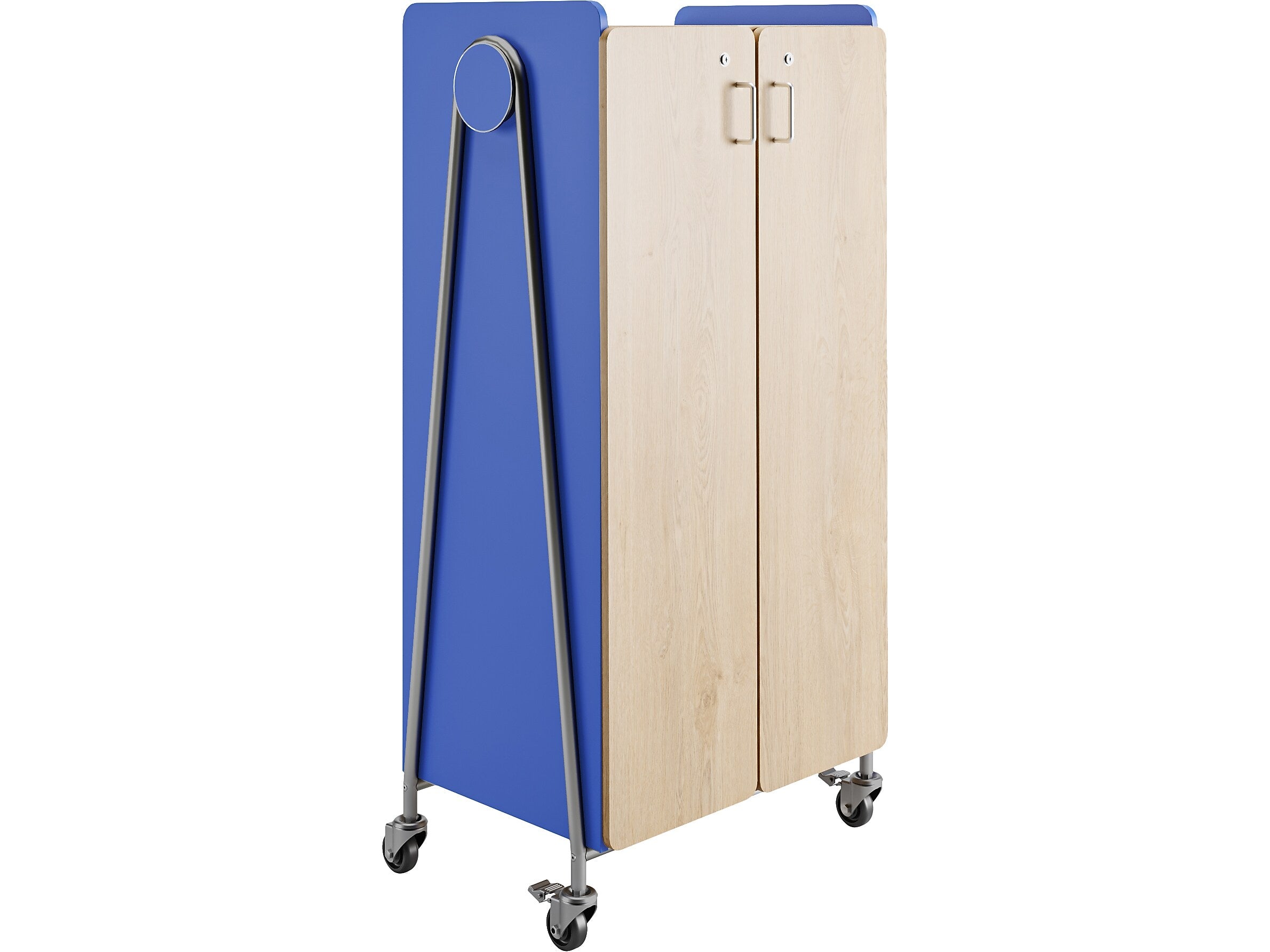 Safco Whiffle Typical 5 Mobile Storage Cabinet, 60"H x 30"W x 19.75"D, Spectrum Blue Wood (3925SBU)