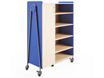 Safco Whiffle Typical 4 Mobile Storage Unit & Center, 60"H x 43.25"W x 19.75"D, Spectrum Blue Wood (3924SBU)