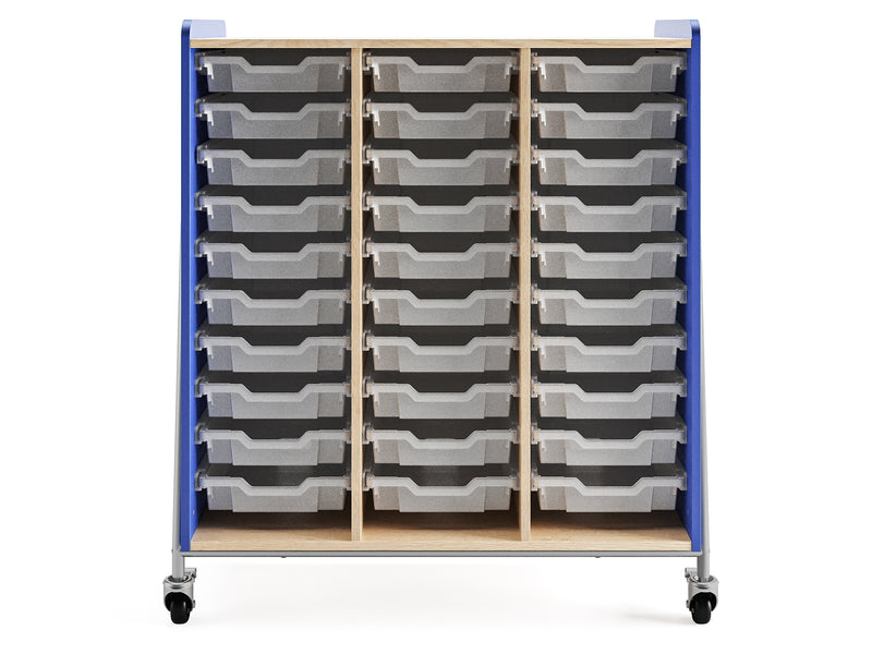 Safco Whiffle Typical 10 Mobile Storage Unit & Center, 48"H x 43.25"W x 19.75"D, Spectrum Blue Wood (3930SBU)