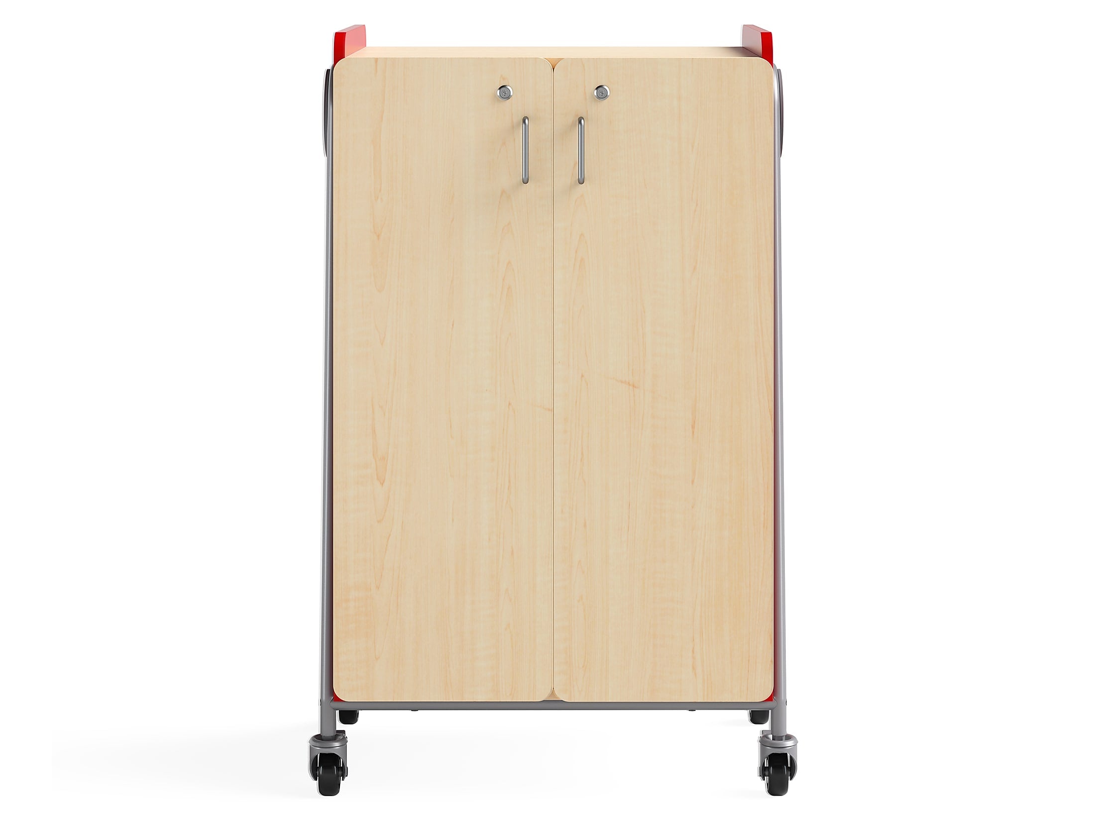 Safco Whiffle Typical 14 Mobile Storage Cabinet, 48"H x 30"W x 19.75"D, Red Wood (3934RED)