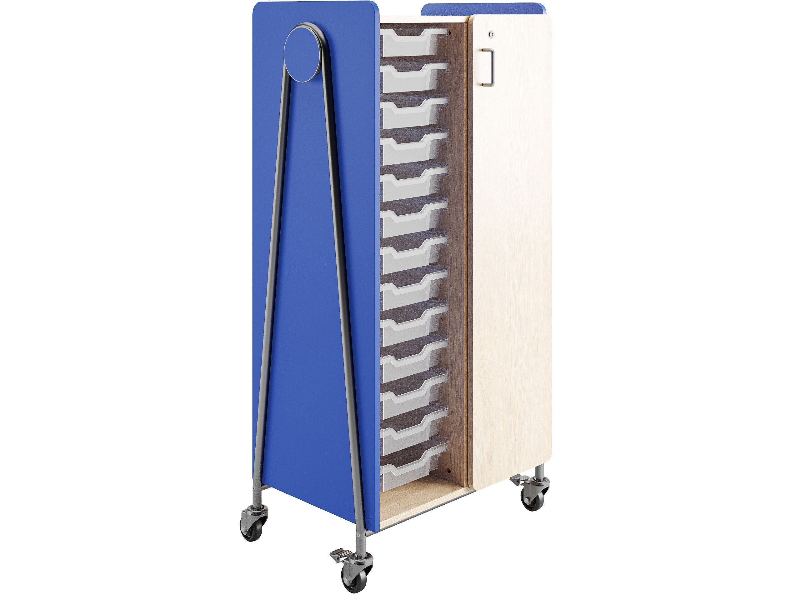 Safco Whiffle Typical 8 Mobile Storage Unit & Centers, 60"H x 30"W x 19.75"D, Spectrum Blue Mixed Materials (3928SBU)