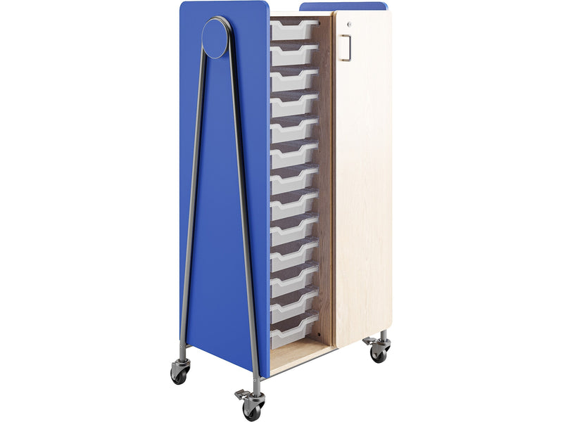 Safco Whiffle Typical 8 Mobile Storage Unit & Centers, 60"H x 30"W x 19.75"D, Spectrum Blue Mixed Materials (3928SBU)