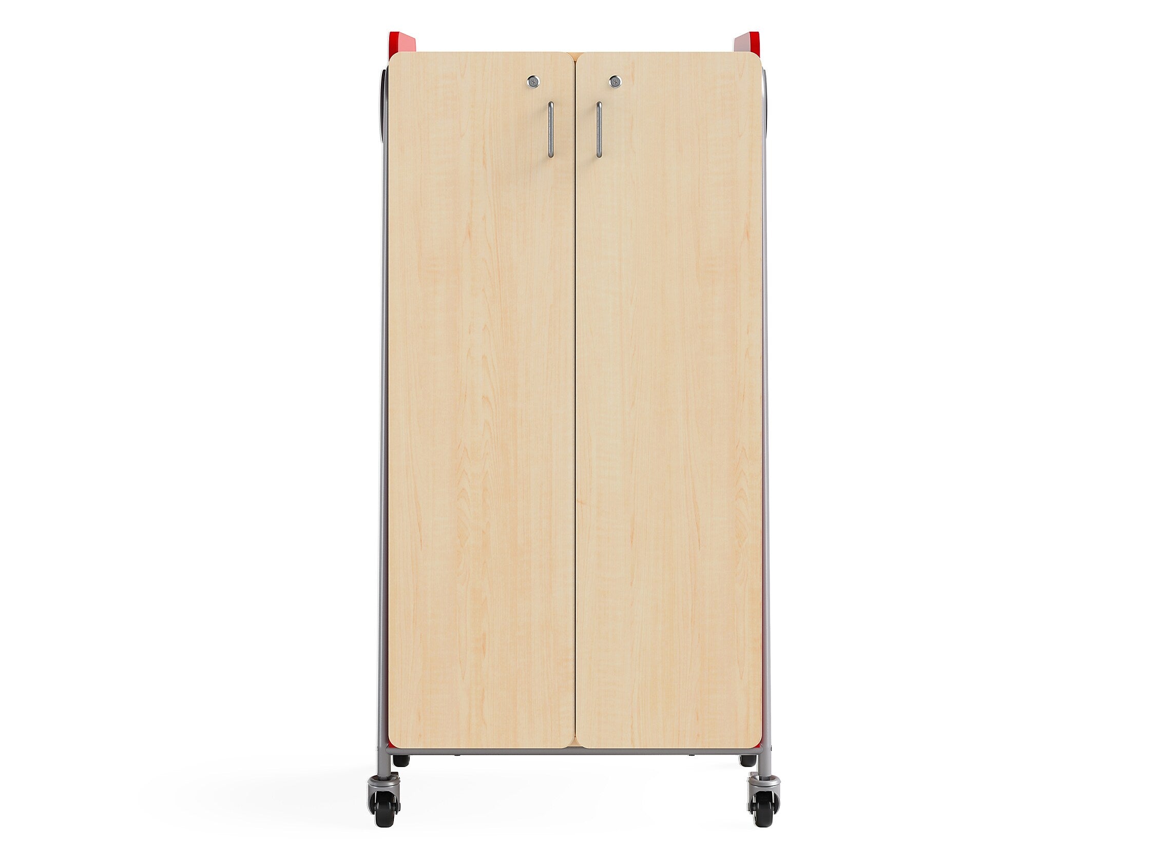 Safco Whiffle Typical 15 Mobile Storage Cabinet, 60"H x 30"W x 19.75"D, Red Mixed Materials (3935RED)