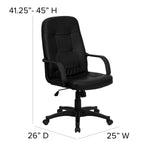 Flash Furniture Holly Vinyl Swivel High Back Executive Office Chair, Black (H8021)