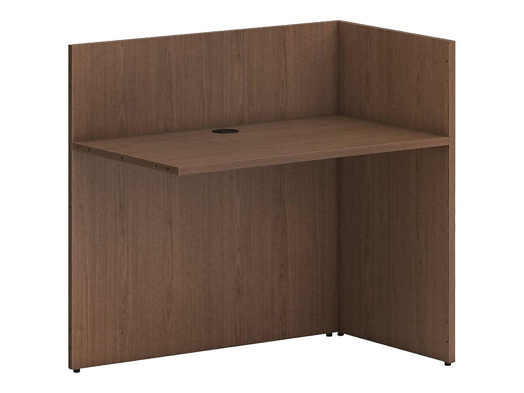 HON Mod 42" Reception Return Shell Desk, Sepia Walnut (HLPLRCPNRS4225.LSE1)