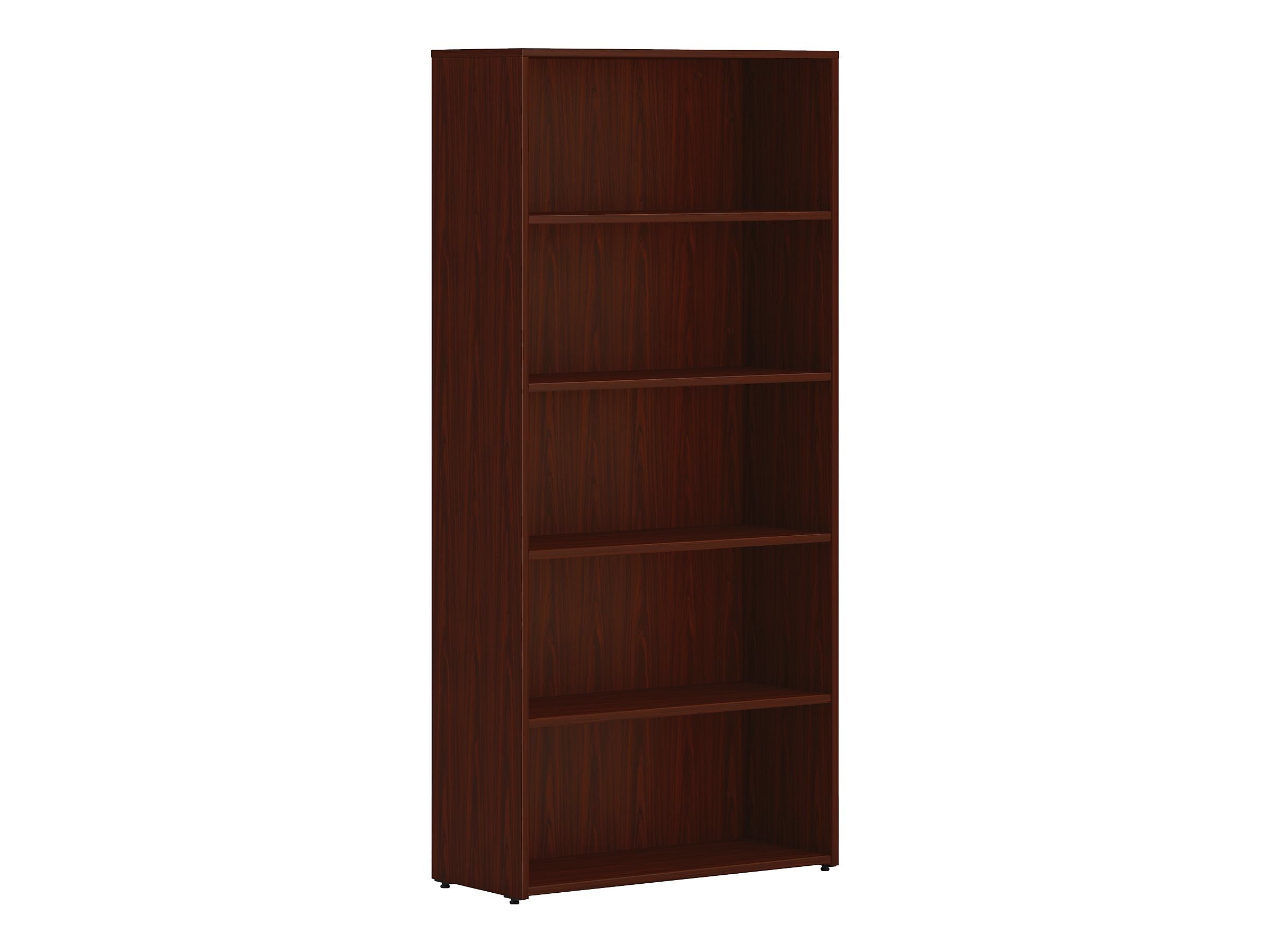 HON Mod 65"H 5-Shelf Bookcase, Traditional Mahogany (HLPLBC3013B5.LTM1)