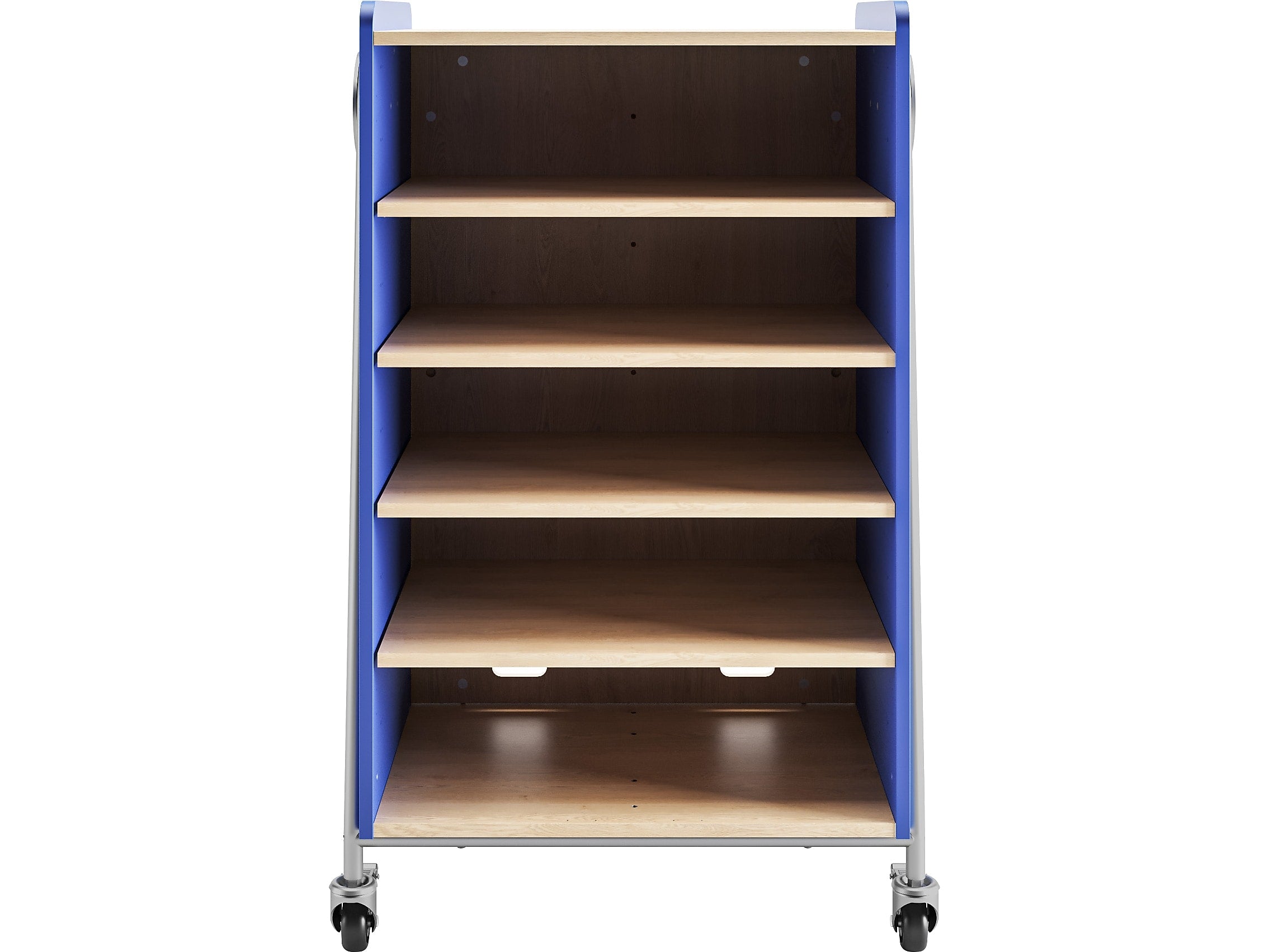 Safco Whiffle Typical 3 Mobile Storage Units & Center, 48"H x 30"W x 19.75"D, Spectrum Blue Wood (3923SBU)