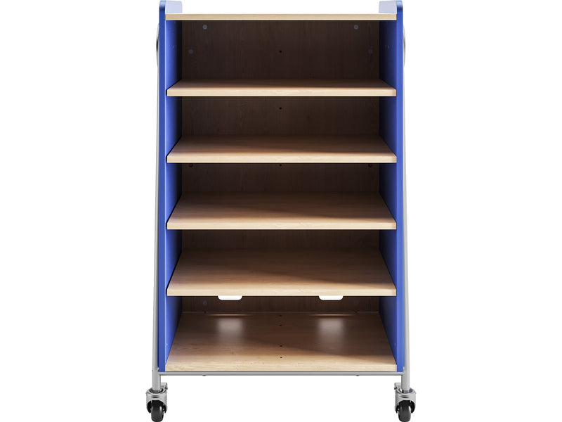 Safco Whiffle Typical 3 Mobile Storage Units & Center, 48"H x 30"W x 19.75"D, Spectrum Blue Wood (3923SBU)
