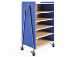 Safco Whiffle Typical 3 Mobile Storage Units & Center, 48"H x 30"W x 19.75"D, Spectrum Blue Wood (3923SBU)