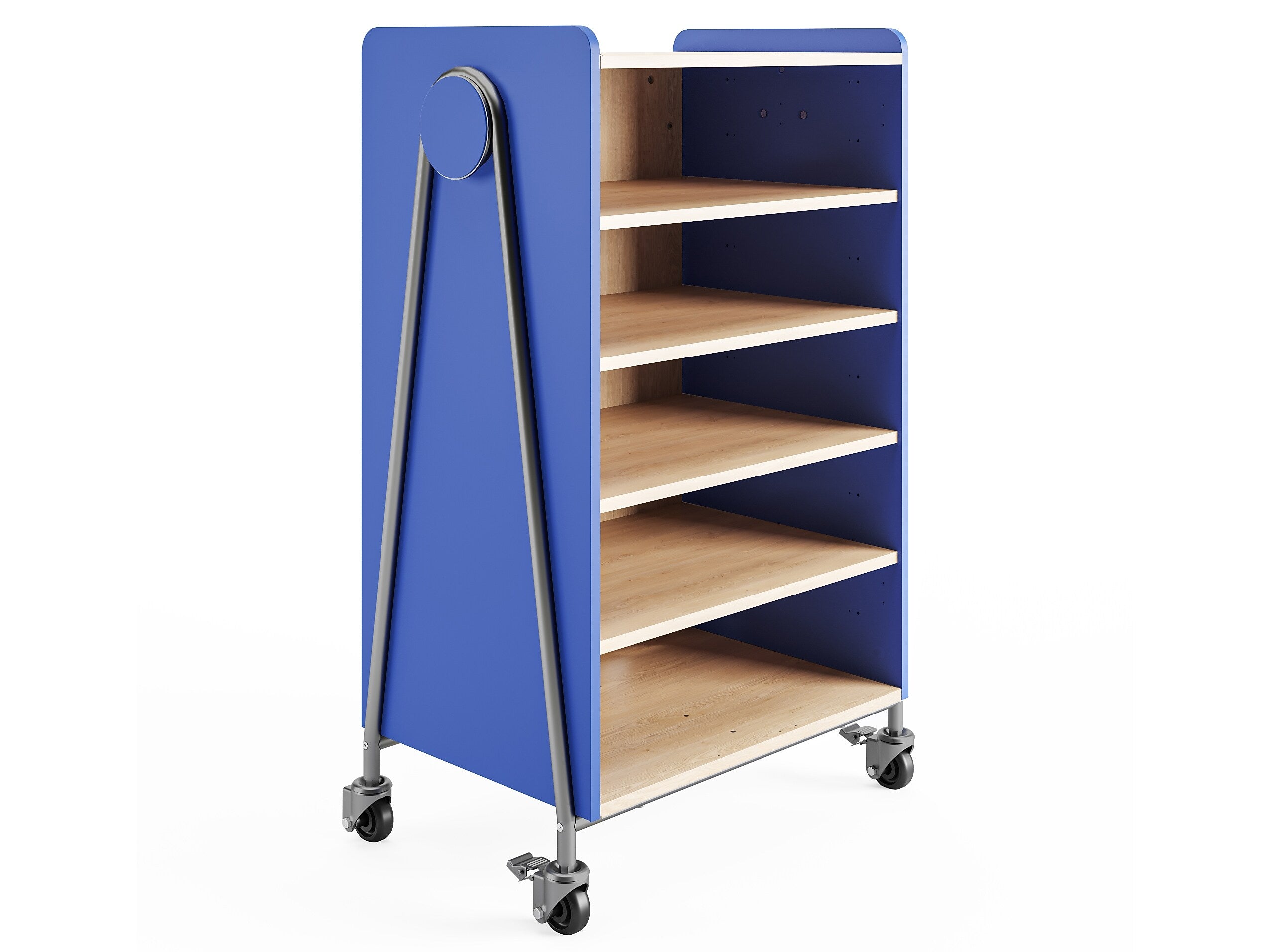 Safco Whiffle Typical 3 Mobile Storage Units & Center, 48"H x 30"W x 19.75"D, Spectrum Blue Wood (3923SBU)