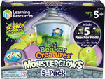 Learning Resources Beaker Creatures Monsterglows, Assorted Colors, 5/Pack (LER3833)