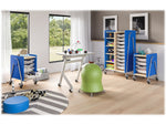 Safco Whiffle Typical 2 Mobile Storage Unit & Center, 48"H x 30"W x 19.75"D, Spectrum Blue Wood (3922SBU)
