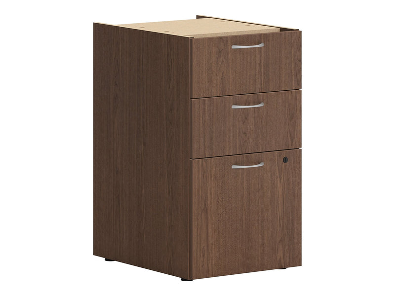 HON Mod 3-Drawer Vertical File Cabinet, Letter/Legal Size, Lockable, 28"H x 15"W x 20"D, Sepia Walnut (HONPLPSBBFLE1)