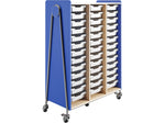 Safco Whiffle Typical 12 Mobile Storage Unit & Center, 60"H x 43.25"W x 19.75"D, Spectrum Blue Wood (3932SBU)