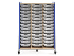 Safco Whiffle Typical 12 Mobile Storage Unit & Center, 60"H x 43.25"W x 19.75"D, Spectrum Blue Wood (3932SBU)