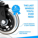 Lifelong Office Chair Casters Replacement Chair Wheels, Rollerblade Style, 5/Set (BL2376)