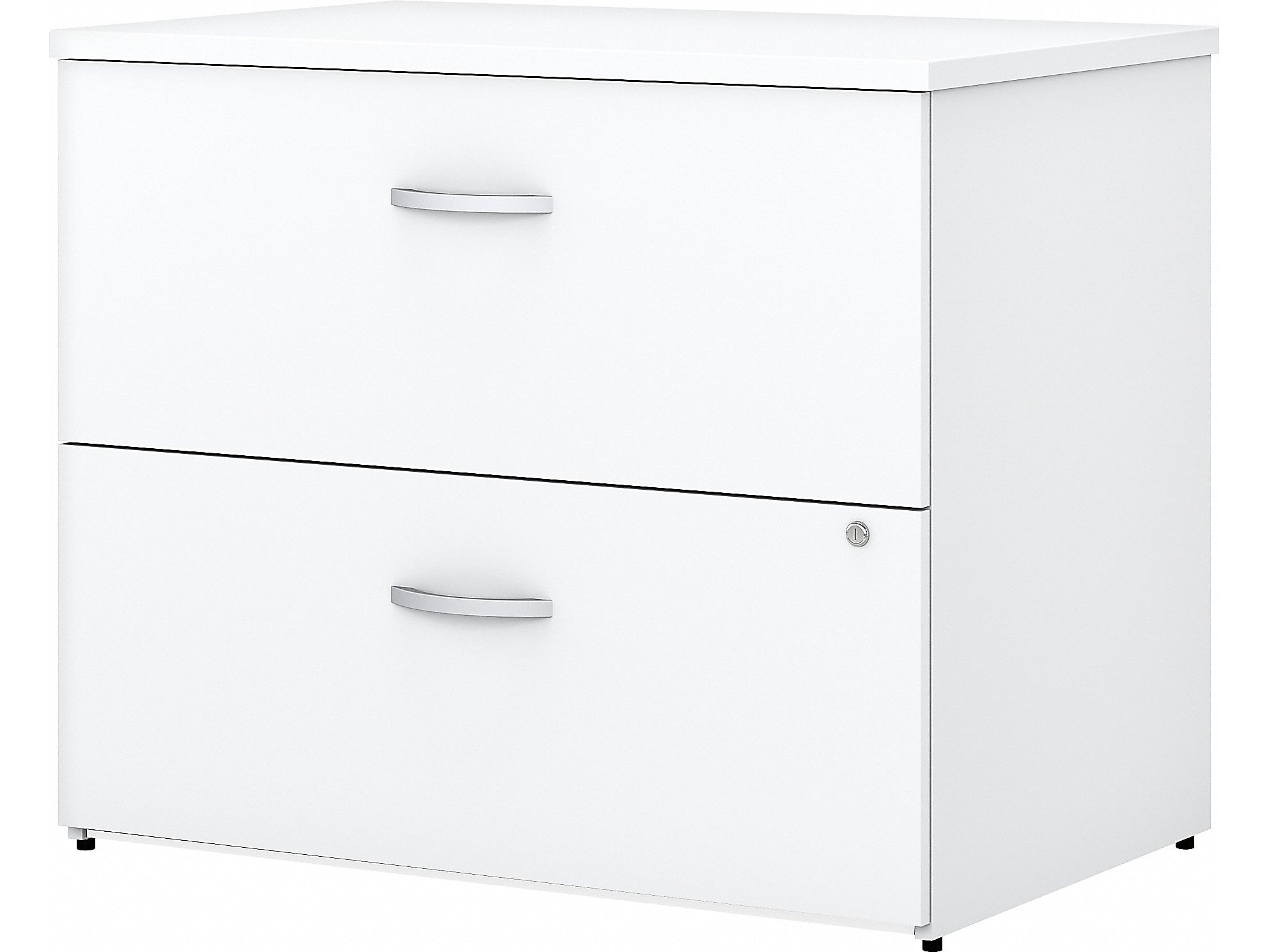 Bush Business Furniture Easy Office 2-Drawer Lateral File Cabinet, Locking, Letter/Legal, Pure White, 36" (EO109WHSU)