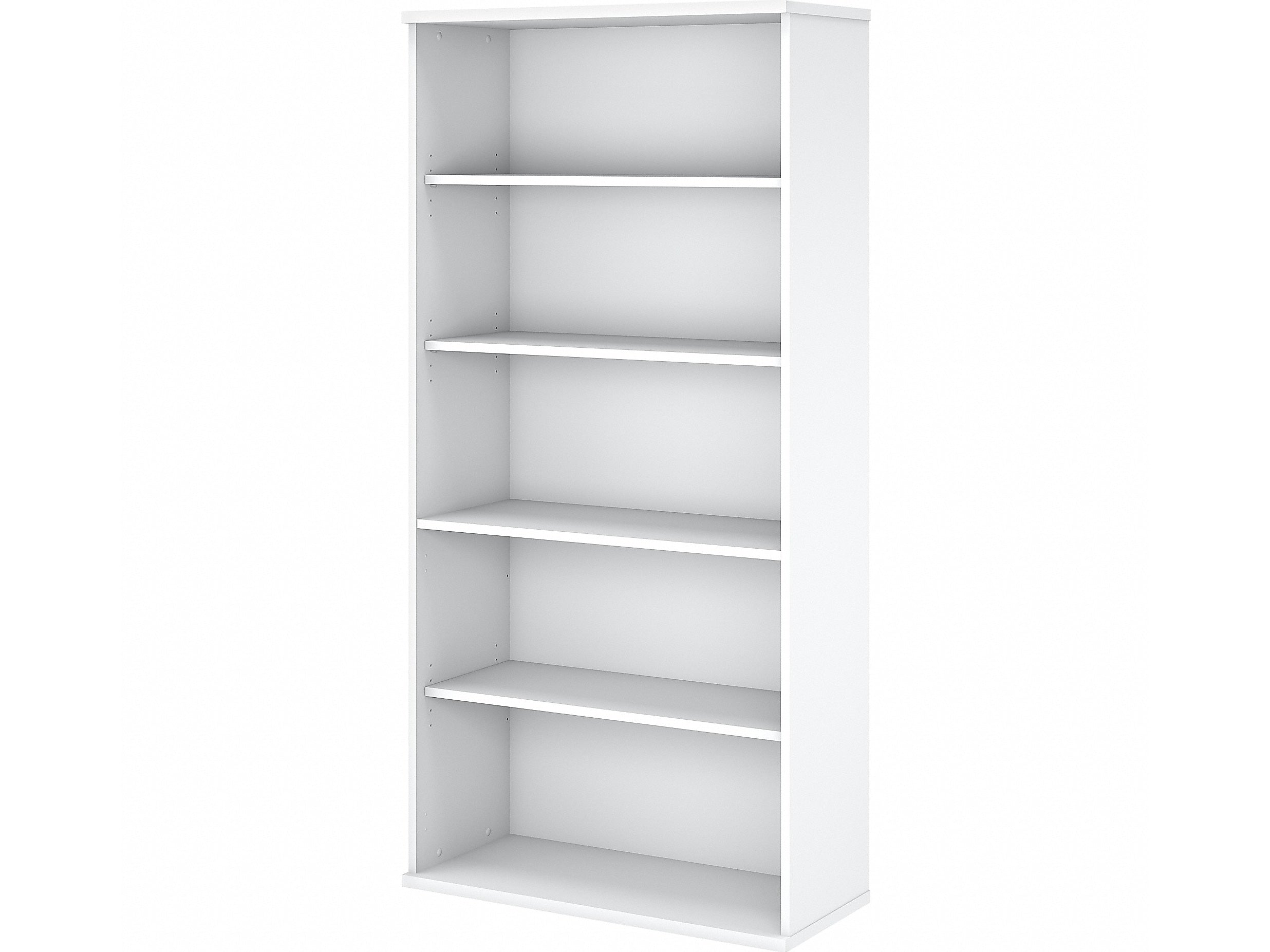 Bush Business Furniture Easy Office 73" 5-Shelf Bookcase with Adjustable Shelves, White Laminated Wood (EO105WH)
