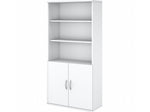 Bush Business Furniture Easy Office 73" 5-Shelf Bookcase with Doors, White Laminated Wood (EO106WH)