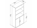 Bush Business Furniture Easy Office 73" 5-Shelf Bookcase with Doors, White Laminated Wood (EO106WH)