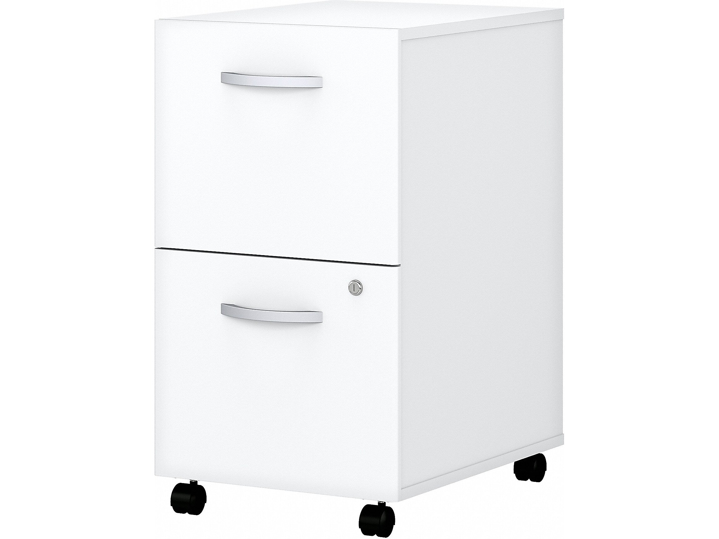 Bush Business Furniture Easy Office 2-Drawer Mobile Vertical File Cabinet, Letter/Legal Size, Lockable, Pure White (EO108WHSU)