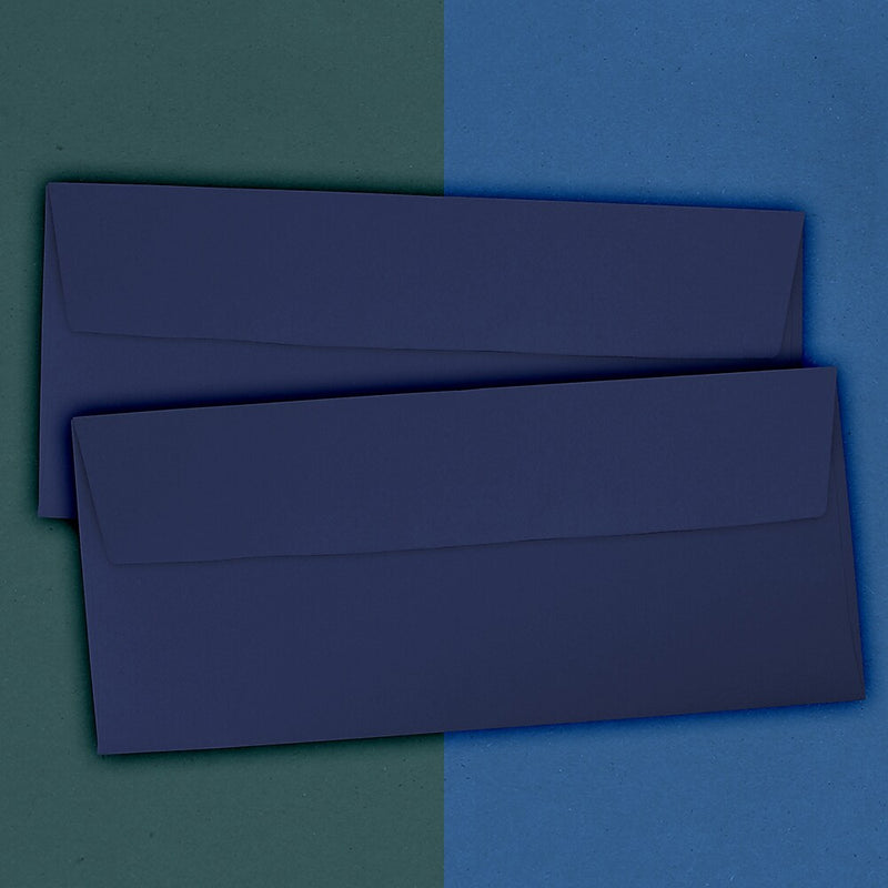 JAM Paper #10 Business Envelopes, 4.125 x 9.5, Navy Blue, Bulk 1000/Carton (LEBA367B)