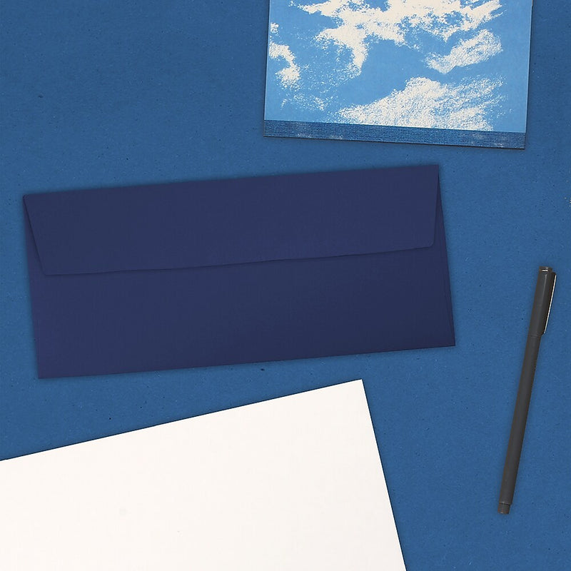 JAM Paper #10 Business Envelopes, 4.125 x 9.5, Navy Blue, Bulk 1000/Carton (LEBA367B)