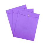 JAM Paper 10" x 13" Open End Catalog Colored Envelopes with Clasp Closure, Violet Purple Recycled, 100/Pack (V0128182)