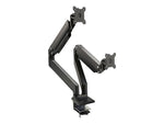 SIIG Dual Monitor Heavy-Duty Premium Aluminum Gas Spring Desk Mount - 17" to 35" Adjustable Arm, Up, Black (CE-MT3011-S1)