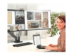 SIIG Dual Monitor Heavy-Duty Premium Aluminum Gas Spring Desk Mount - 17" to 35" Adjustable Arm, Up, Black (CE-MT3011-S1)