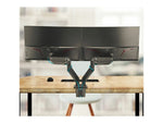 SIIG Dual Monitor Heavy-Duty Premium Aluminum Gas Spring Desk Mount - 17" to 35" Adjustable Arm, Up, Black (CE-MT3011-S1)