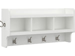Bush Furniture Woodland 40W Wall Mounted Coat Rack with Shelf, White Ash (WDH340WAS-03)
