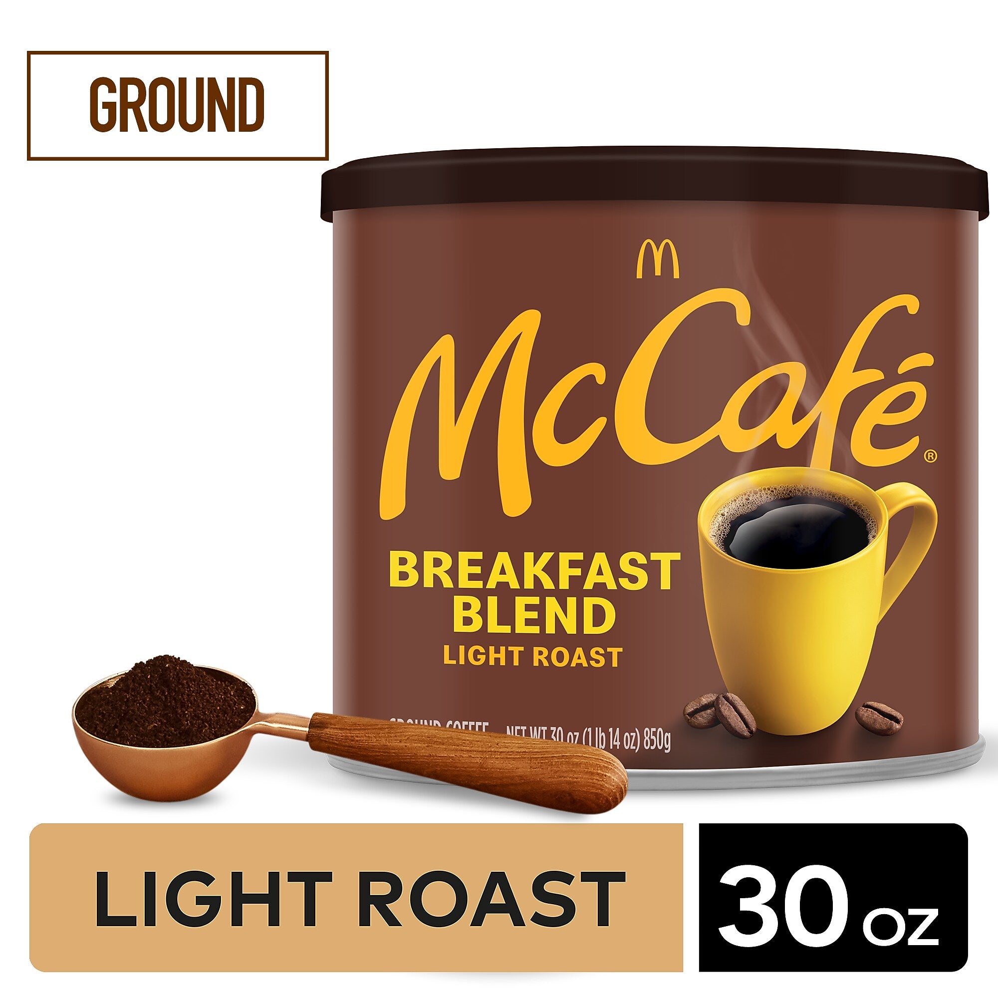 McCafe Breakfast Blend Ground Coffee, Light Roast, 30 Oz. (071526)
