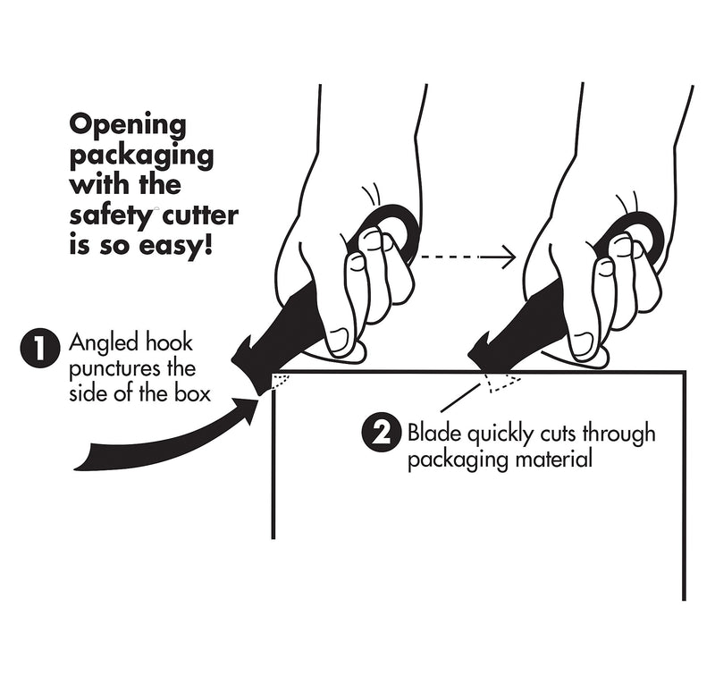 Garvey Safety Cutter Carton and Box Cutters, Black, 5/Pack (091459)