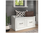 Bush Furniture Woodland 40W Shoe Storage Bench with Doors, White Ash (WDS140WAS-03)