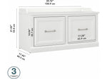 Bush Furniture Woodland 40W Shoe Storage Bench with Doors, White Ash (WDS140WAS-03)