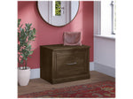 Bush Furniture Woodland 24W Small Shoe Bench with Drawer, Ash Brown (WDS124ABR-03)