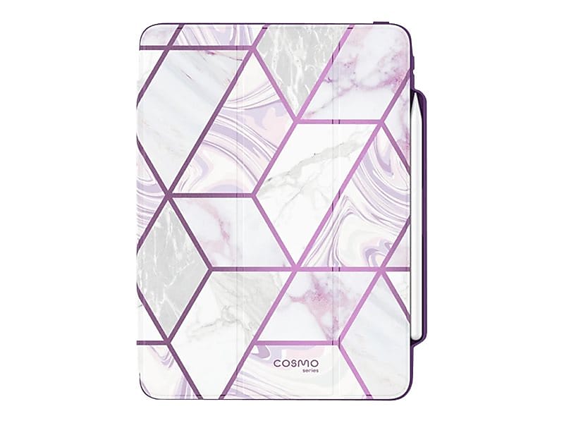 i-Blason iPadPro2020-12.9-Cosmo-Pen-Ameth Thermoplastic Polyurethane (TPU) Folio for 12.9" iPad Pro, Marble Purple