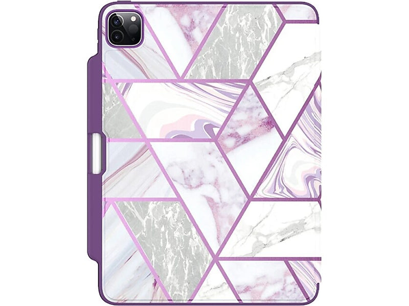 i-Blason iPadPro2020-12.9-Cosmo-Pen-Ameth Thermoplastic Polyurethane (TPU) Folio for 12.9" iPad Pro, Marble Purple