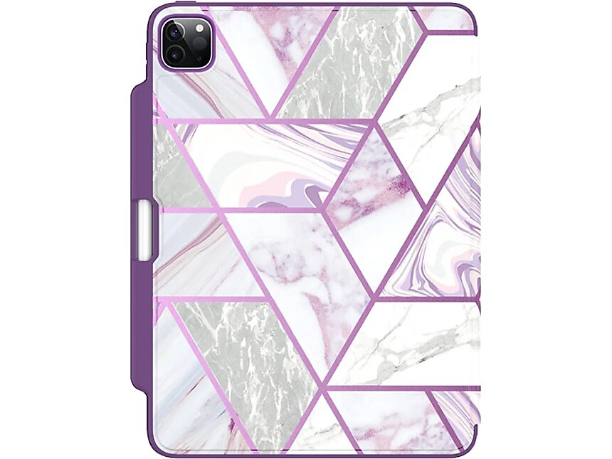 i-Blason iPadPro2020-12.9-Cosmo-Pen-Ameth Thermoplastic Polyurethane (TPU) Folio for 12.9" iPad Pro, Marble Purple