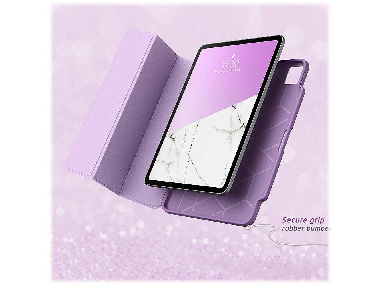 i-Blason iPadPro2020-11.0-Cosmo-Pen-Ameth Cosmo Thermoplastic Polyurethane (TPU) Cover for 11" iPad Pro, Marble Purple