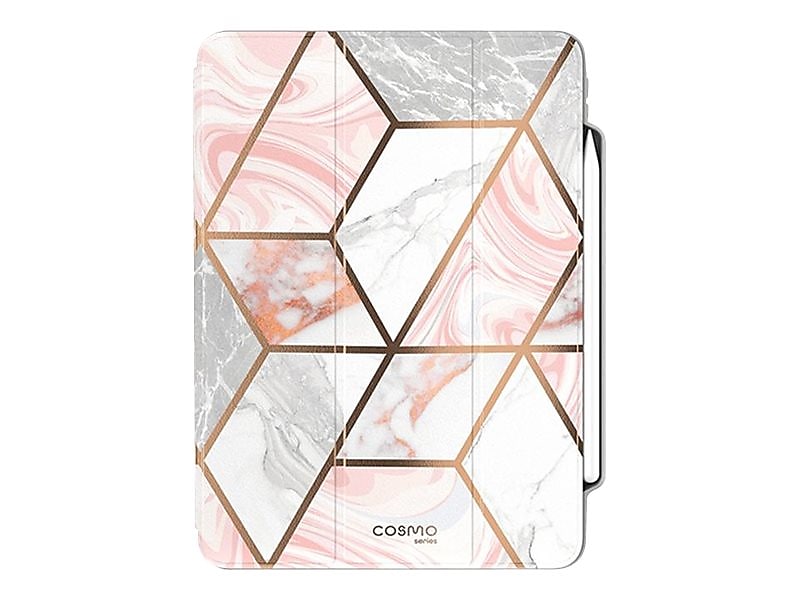 i-Blason iPadPro2020-11.0-Cosmo-Pen-Marble Thermoplastic Polyurethane (TPU) Folio for 11" iPad Pro, Marble Pink
