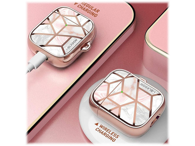 i-Blason Cosmo Case for Apple AirPods 1st/2nd Gen, Marble Pink (AirPods2019-Cosmo-Marble)